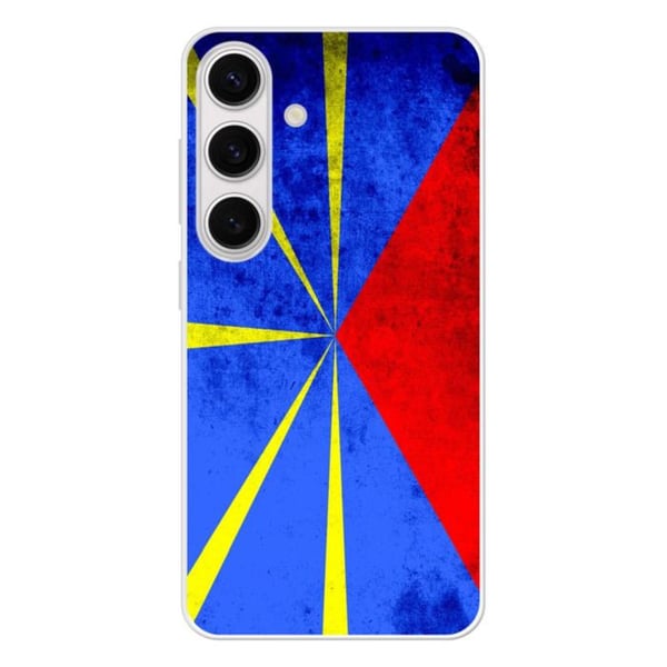 Siliconeförstärkt skal med tryck kompatibelt med Samsung Galaxy S24 Flagga La Réunion