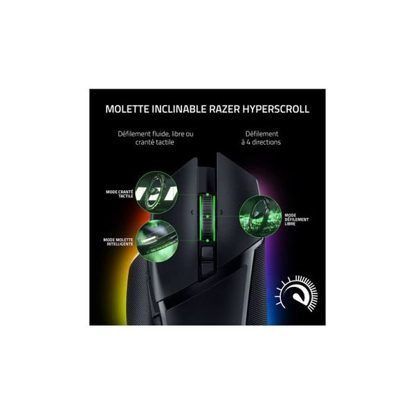 Spelmus - Razer - Basilisk V3 Pro - Trådlös - Anpassningsbar RGB - 30K DPI