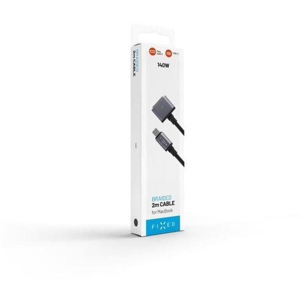 Strømledning - FAST - USB-C/MagSafe 3 - 2m - 140W - Grå flettet