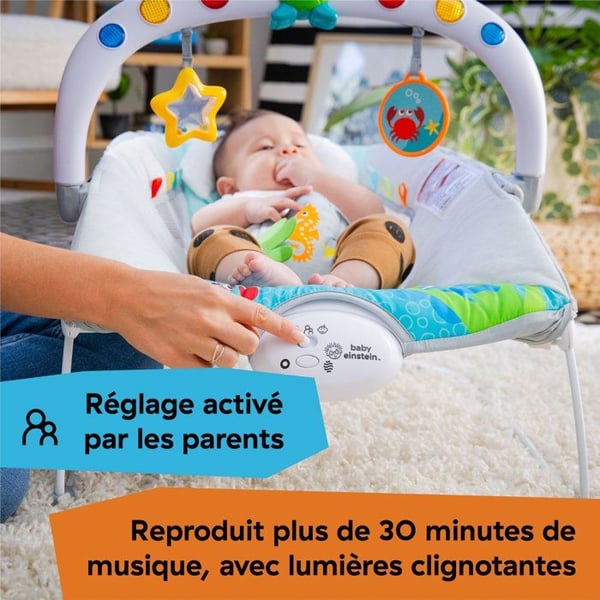 BABY EINSTEIN Transat til baby Neptune - Ocean Explorers, 15 melodier, lys, vibrationer