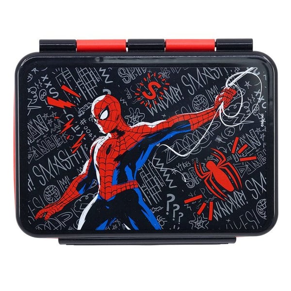 Lunchlåda inox - SPIDERMAN - Svart tavla - Rektangulär - Barn - Tvättmaskinssäker
