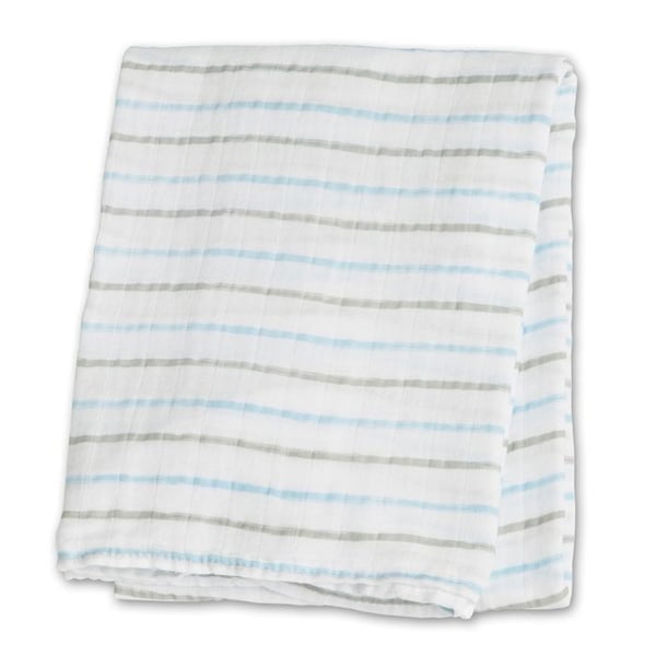 Lulujo - Muslin swaddle - Blå ränder - ELEMENT FÖR BARN