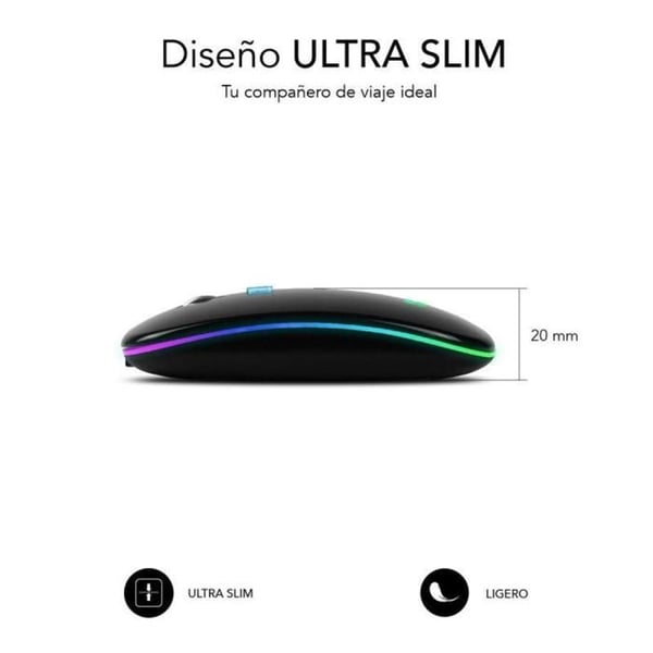 Trådlös Bluetooth-mus Subblim Dual Flat LED / Uppladdningsbart batteri / Upp till 1600 DPI