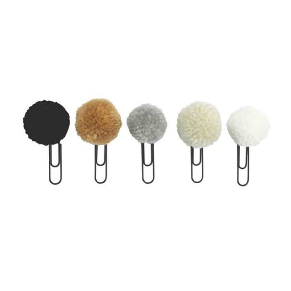 MégaCréa DIY - Trombon pompom i ull Black'n white 5,5 x 3 cm 5 stycken