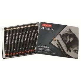 Kritor - Derwent - Metallbox 24 Kritor Graphic - Grafit - Sexkantig kropp - 20 grader
