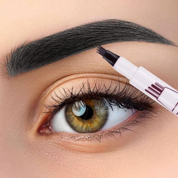 Ögonbrynspenna - SHOP-STORY - Tatuering med naturlig effekt - Vattentålig - Mikroprecision - Mörkgrå