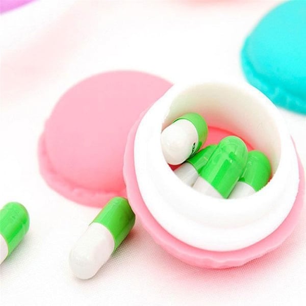 SHOP-STORY - 6 Kappaleen Macaron-muotoiset Pillereiden Säilytyslaatikoiden Pakkaus Pienten Korujen, SD SIM-korttien, Pillereiden jne. Säilyttämiseen