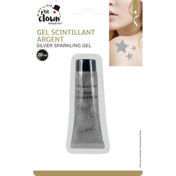 Glittrande gel för huden