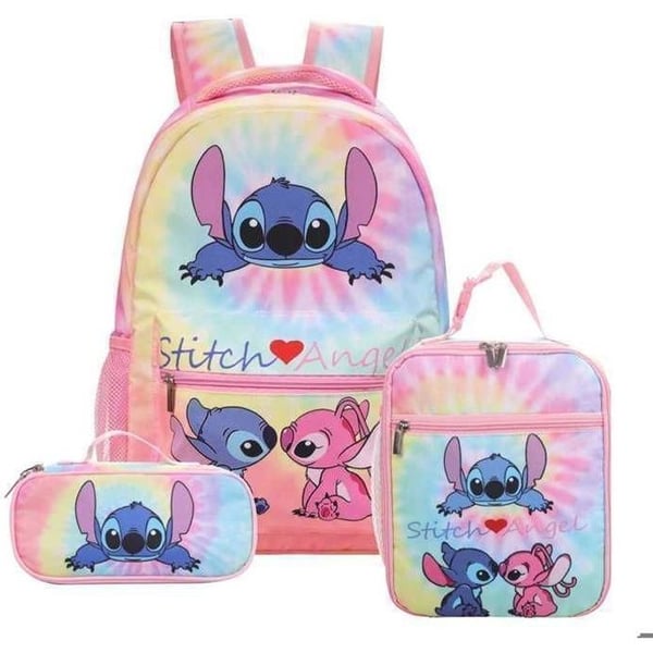 3-pack Ryggsäckar för Barn, Skolryggsäck, Skolryggsäck för Flickor, Med Lunchväska och Pennfodral, Rosa-4
