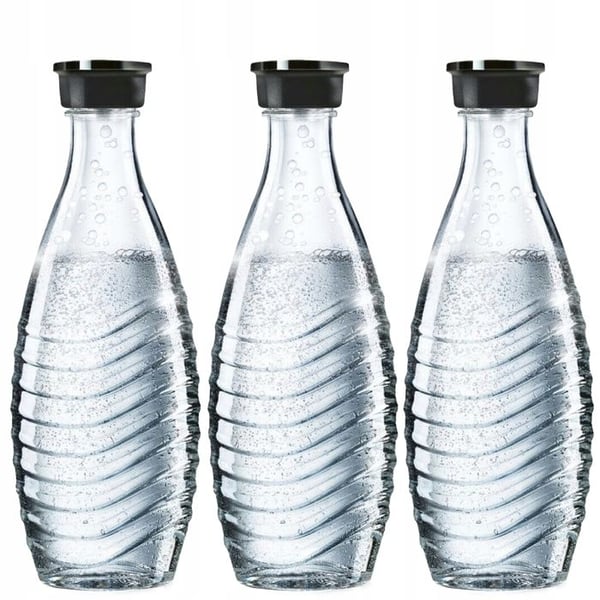 Glas karaff - SODASTREAM - Kompatibel med Crystal & Penguin - 0,6 L (615 ml) - 3-pack - BPA-fri, lufttät