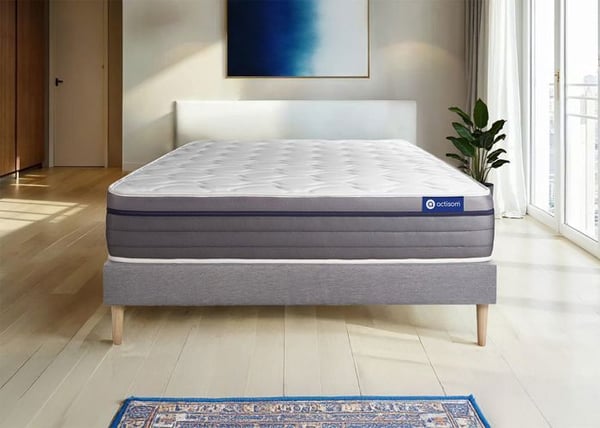 Madrass- och boxspringset 150x200 cm - Actilatex Zen - Grå boxspringkit
