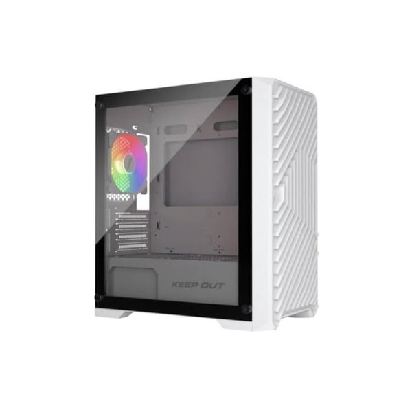 PC-gaminglåda - KEEP OUT - XC-220 - Micro-ATX - ARGB - Vit härdat glas