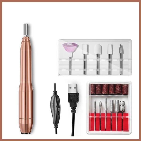 Elektrisk Nagelslip - CALDION - Guld Manikyr Pedikyr Kit - Justerbar Hastighet - 20000 varv/min