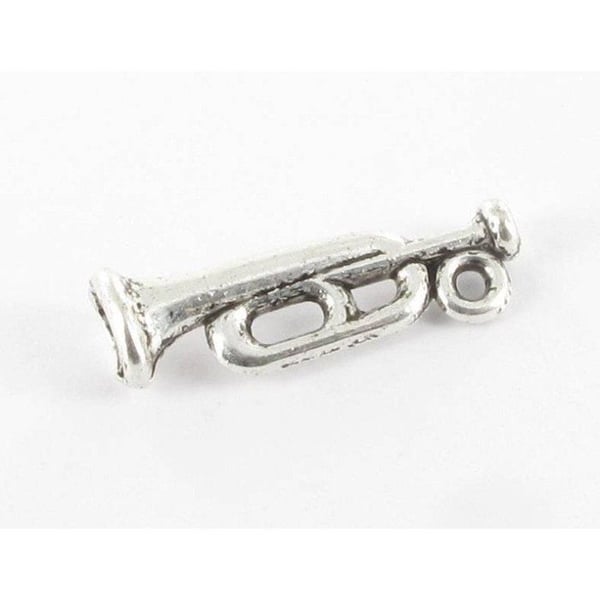 MégaCréa - Metallberlock Liten trumpet Silverfärgad (10 stycken)
