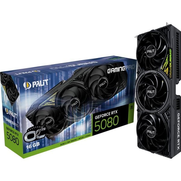 Grafikkort - Palit - 5080 GAMINGPRO OC - 16 GB GDDR6 - NVIDIA DLSS - Ray Tracing