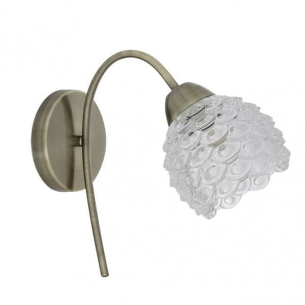 Vägglampa - BAGAN - FAB 155061014 - Vintage - Glas - LÄDER