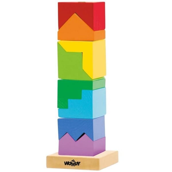 Träleksak - GEO - Montessori geometriska former staplingstorn