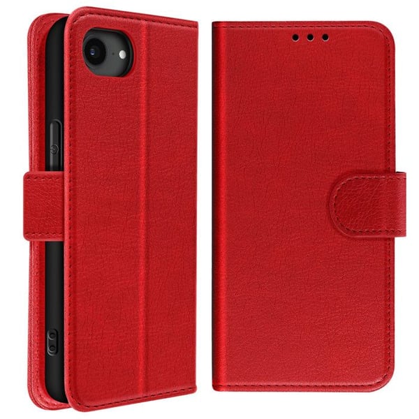 Plånboksfodral för iPhone 17:e serien Chesterfield Prägling Ställfunktion Röd