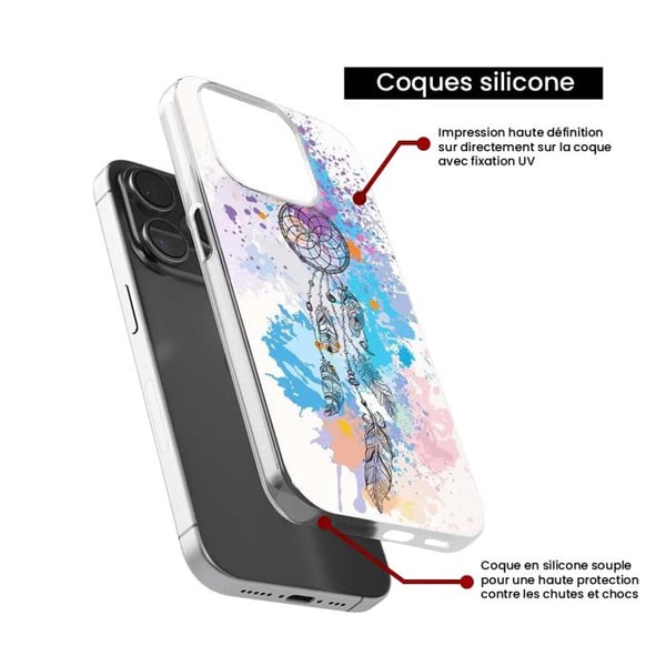 1001Coques - Silikonfodral kompatibelt med Samsung Galaxy A53 5G - Drömfångarmotiv i färg - Originaldesign tryckt i Frankrike