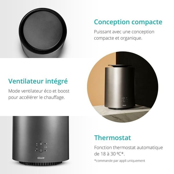 Duux Blæsevarmer CÉRAMIQUE CONNECTÉ 360° TRHEESIXTY 2 SORT (Darty Eksklusiv)