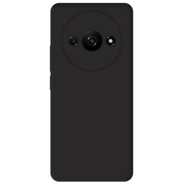 Vanligt mattsvart silikonfodral som är kompatibelt med Xiaomi Redmi A3 4G