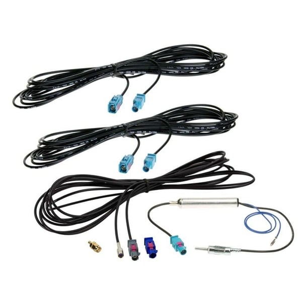 Kabel- och antennadapterutvidgningskit - Fakra till DIN/SMB/SMA/Fakra - Svart - 500 cm - FM/DAB+/GNSS