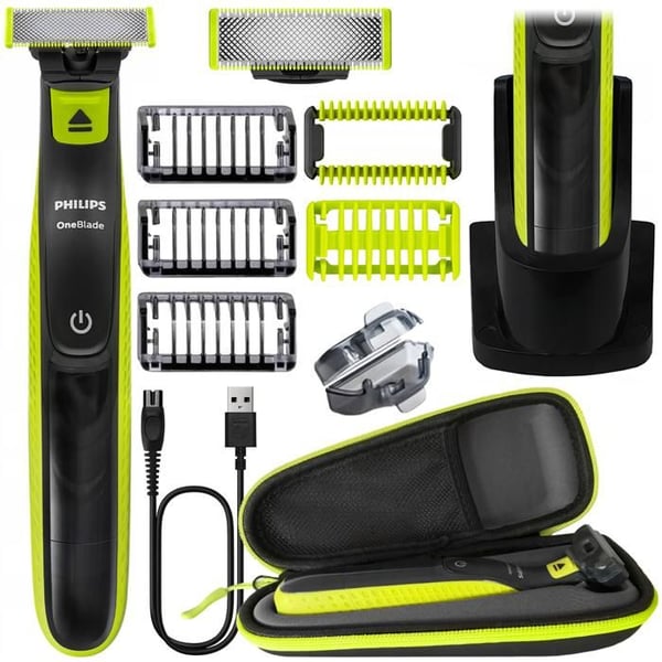 Ansikt- och kroppstrimmer - Philips - OneBlade QP2724 10 - Vattentålig uppladdningsbar med kompletta tillbehör