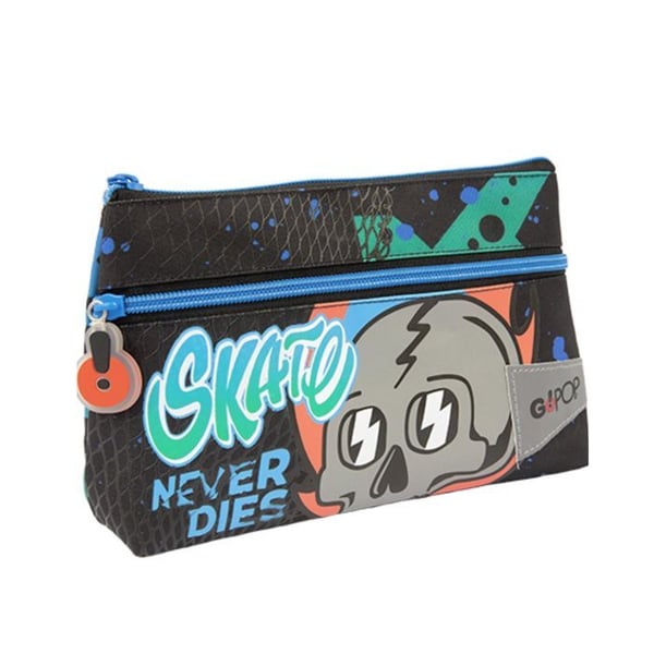 Trousse Maxi 2 Dragkedjor Skater Skola GOPOP Giochi Preziosi