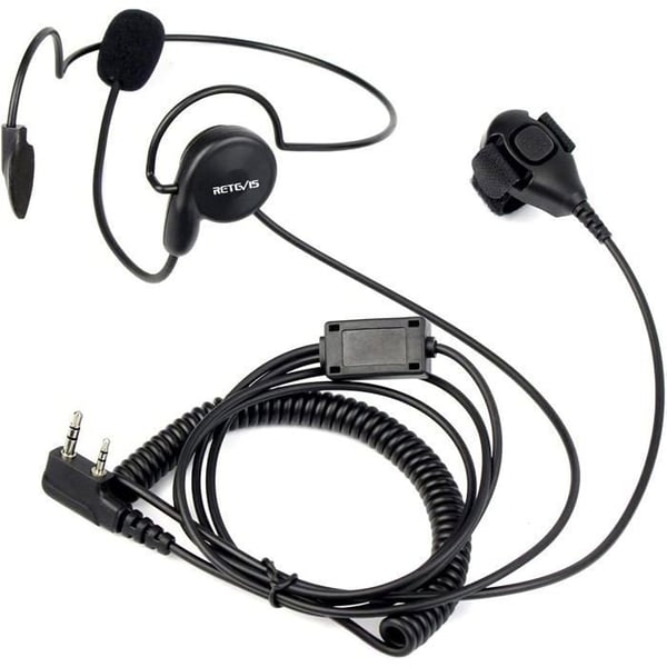 Retevis Walkie Talkie Earpiece 2 Pin Headset med Finger PTT Earpiece Kompatibel RT24 RT22 RT27 RT28 RT81 Kenwood HYT WOUXUN