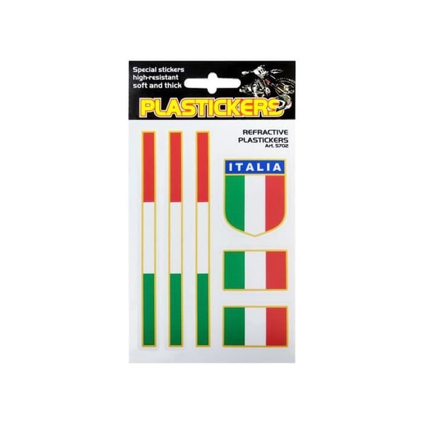 Reflekterande klistermärken för plast, Italien sköldflagga, bräda 13 x 9,5 cm Reflekterande klistermärken för plast, Italien sköldflagga, bräda 13 x 9,5 cm