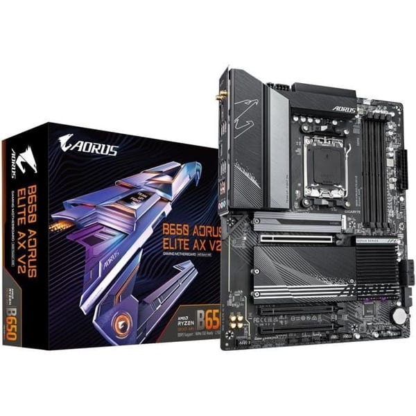 Moderkort - GIGABYTE - B650 AORUS ELITE AX V2 - AM5 - DDR5 - Wi-Fi 6E