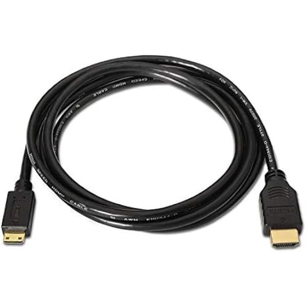AISENS A119 – 0114 – High Speed Mini HDMI-kabel (HEC, 1,8 m, 3D och Ethernet-kompatibilitet, lämplig för Full HD/Ultra HD/HD