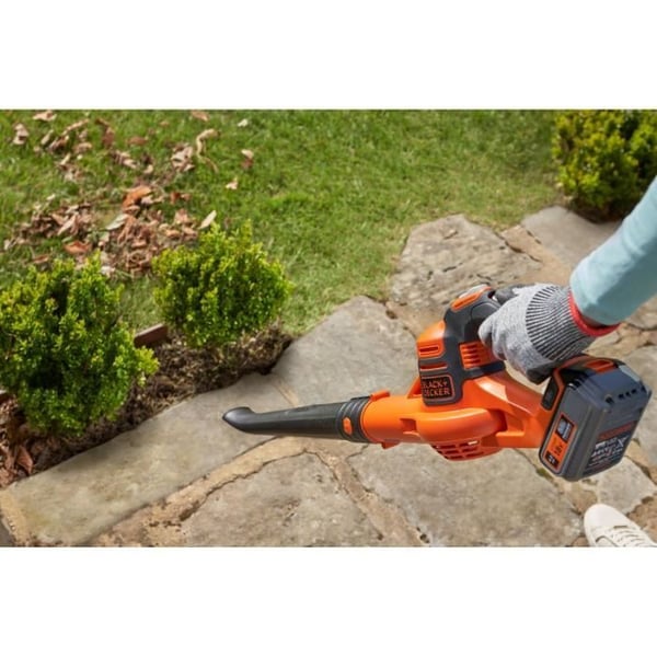 Trådlös blåsare BLACK+DECKER - GWC1820PC - 18V - Luftrörelse på 209 km/h - Med 18V - 2Ah batteri och 2Ah laddare