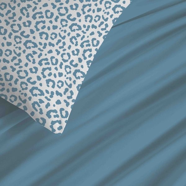 Komplett pack med reversibel duntäckshus "Vanessa" 4 delar för säng 90 x 190 Diana Blå