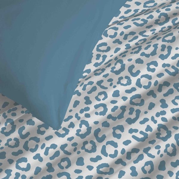 Komplett pack med reversibel duntäckshus "Vanessa" 4 delar för säng 90 x 190 Diana Blå