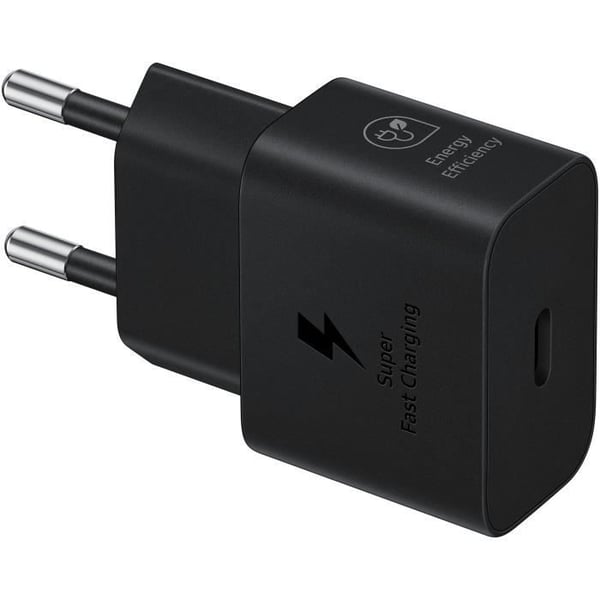 Samsung mobiltelefonoplader 25W netoplader Med USBC kabel Sort