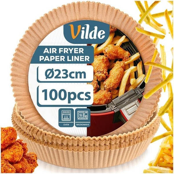 Pappersfilter - ORION - Air Fryer - 23 cm - 100-pack - Värmebeständig non-stick
