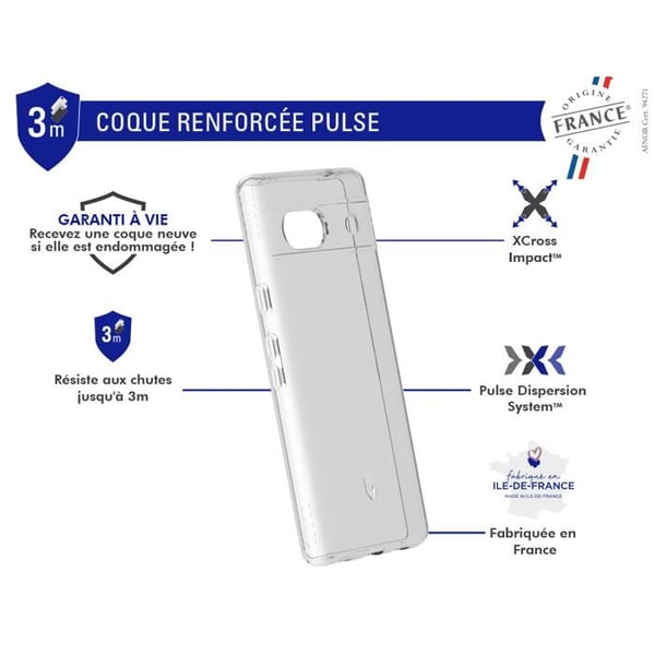 Förstärkt skal - Forcecase - Google Pixel 7A - Transparent - Stel - Smidig
