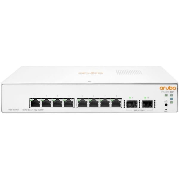 ARUBA HPE Instant On 1930 8G 2SFP Switch - Switch - C3 - Administreret - 8 x 10/100/1000 + 2 x Gigabit SFP - Rackmonterbar