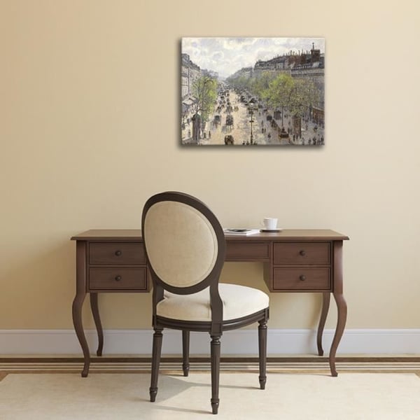 Legendarte - Målning, Tryck på duk - Boulevard Montmartre - Camille Pissarro cm. 60x75
