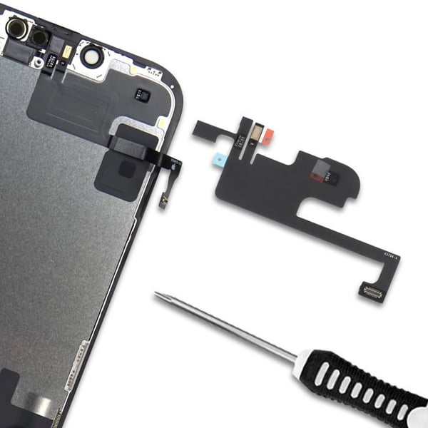 Napp för närhetssensor till iPhone 16e med svart ljussensor