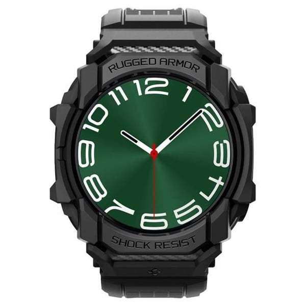 Spigen Rugged Armor Pro – Armbånd og etui til Samsung Galaxy Watch Ultra 47 mm (mat sort)