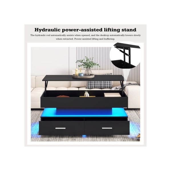 Bordbasse - MUVOE - 100x50cm - LED-belysning - Bluetooth APP-kontrol - 2 skuffer