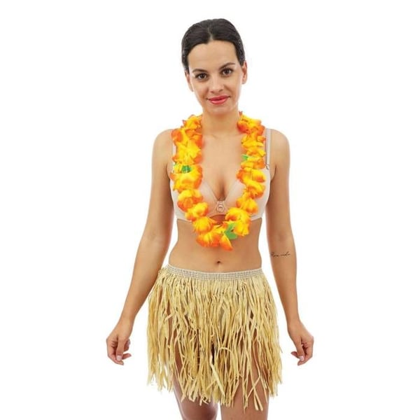 Hawaiiansk krans - stora tvåfärgade blommor - slumpmässig färg
