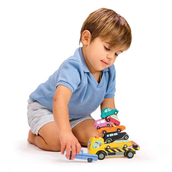 Pinoamisleikki - TENDER LEAF TOYS - Pinoautot - 7 puista autoa - Sekä pojille että tytöille - 12 kuukautta