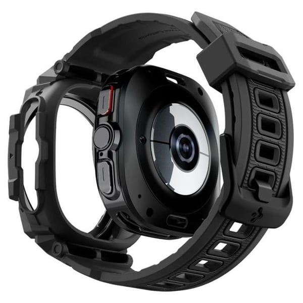 Spigen Rugged Armor Pro – Armbånd og etui til Samsung Galaxy Watch Ultra 47 mm (mat sort)