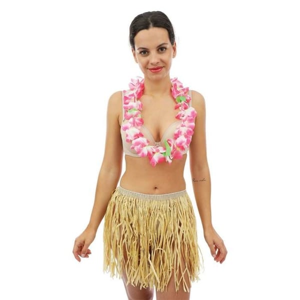 Hawaiiansk krans - stora tvåfärgade blommor - slumpmässig färg