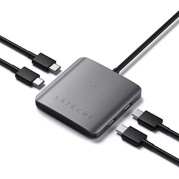 Hub med 4 USB-C-porte i aluminium fra Satechi