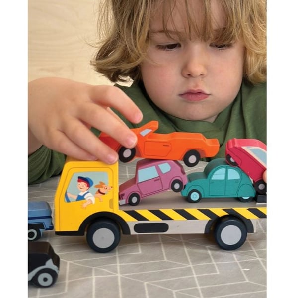 Pinoamisleikki - TENDER LEAF TOYS - Pinoautot - 7 puista autoa - Sekä pojille että tytöille - 12 kuukautta