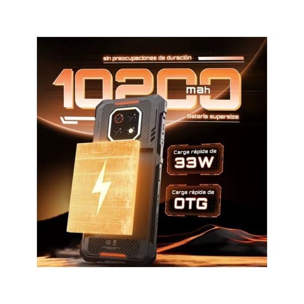 Cubot KingKong ES 3 6GB 256GB 6.74" HD+ 90Hz 4G Dual SIM IP68-certifiering 10200mAh NFC Android 15 Svart